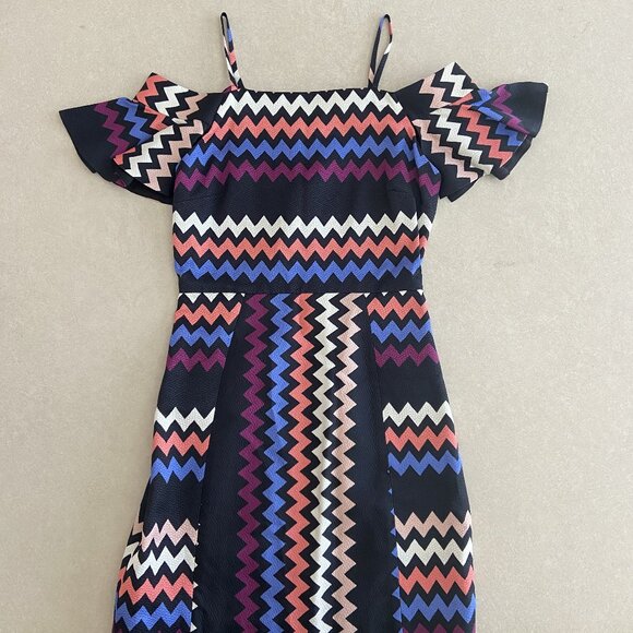 NWT MSGM Chevron Cold-Shoulder Mini Dress ASO Candice King - Picture 6 of 12